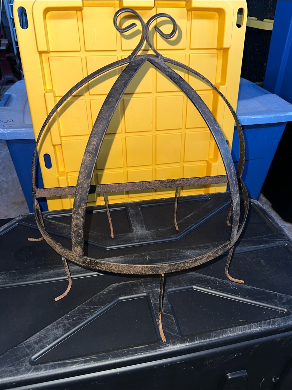 Vintage wall pan holder
